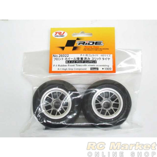 RIDE 26022 F1 Rubber Front Tires W/ Wheels Assembling R-1 Hi-Grip Compound Glued