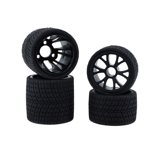 eXcelerate R12 1/12 Scale Pre-Mounted Rubber Tyres (4 Pack) for RC Racing