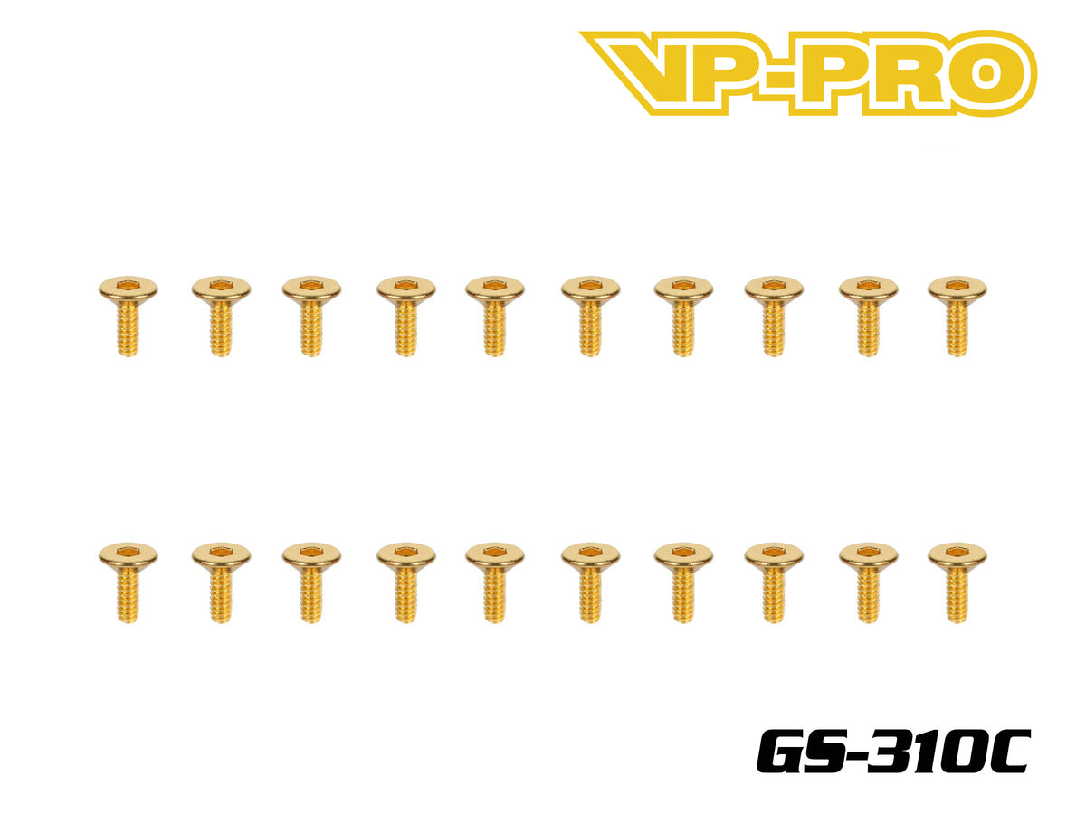 Gold Plated M3 CS head screws (20pcs)