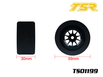 Premium 1/10 Scale Pre-Glued Foam Front Tyres 35Sh for F1 RC Cars